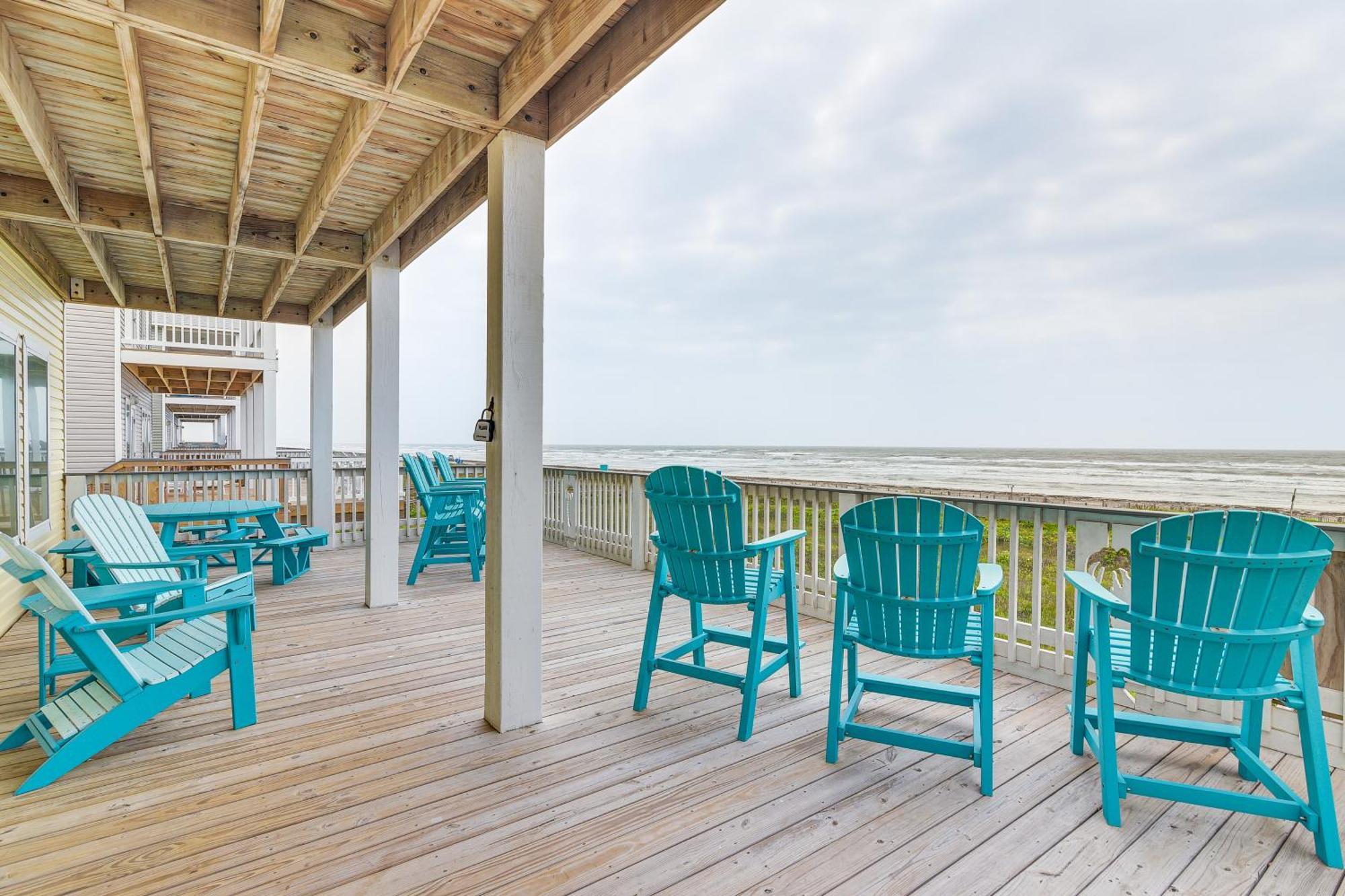 Beachfront Texas Retreat - 2 Decks, Patio And Views! Surfside Beach Luaran gambar
