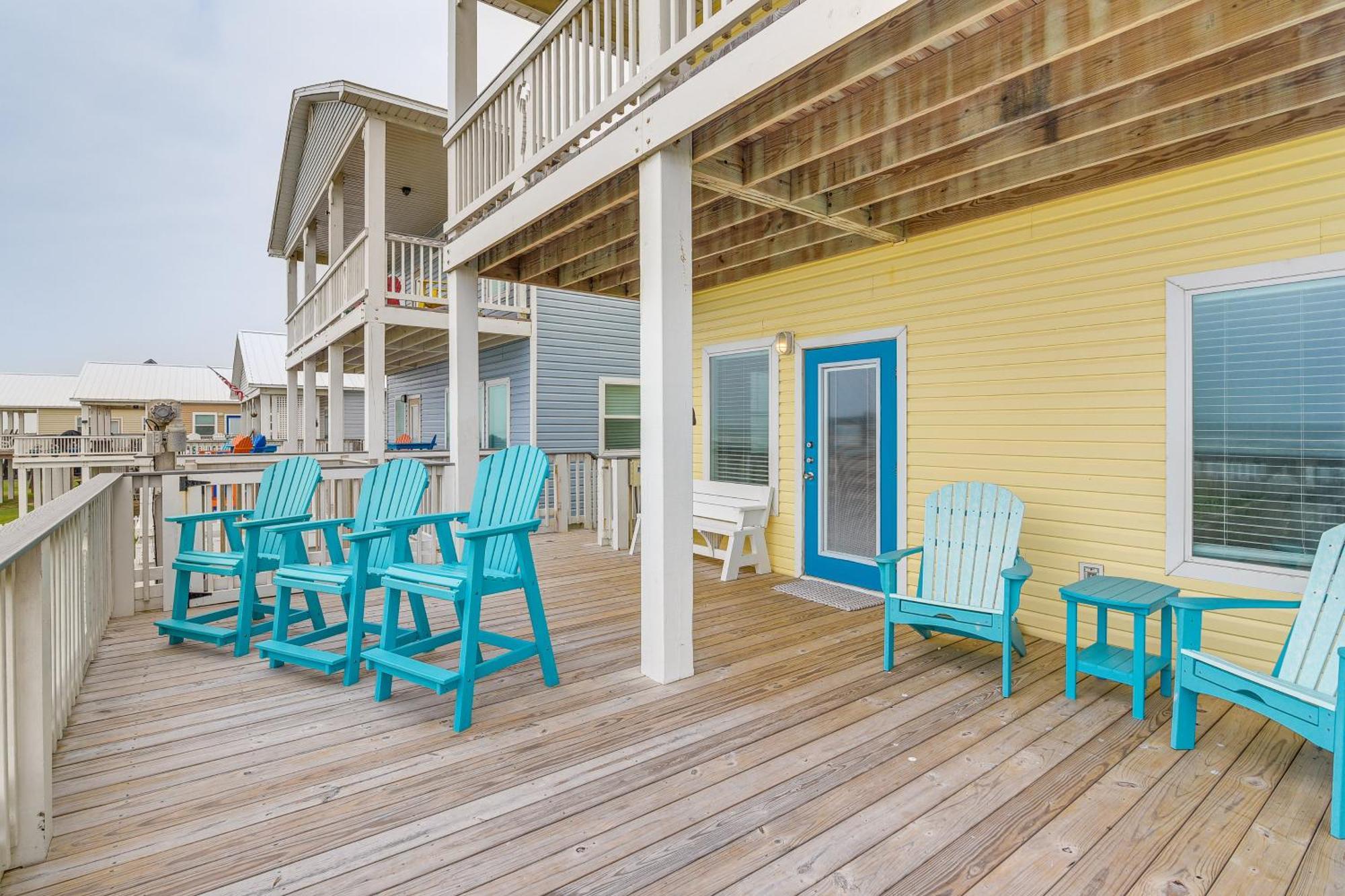 Beachfront Texas Retreat - 2 Decks, Patio And Views! Surfside Beach Luaran gambar