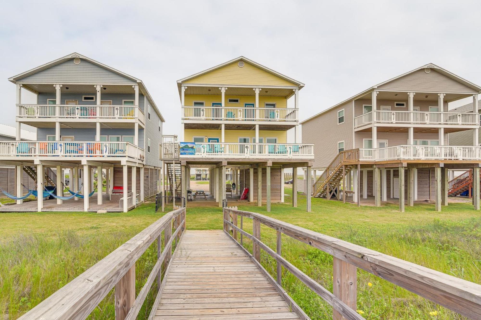 Beachfront Texas Retreat - 2 Decks, Patio And Views! Surfside Beach Luaran gambar
